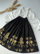 Спідниця двостороння з вибійкою чорна/бордо (Індивідуальне пошиття)